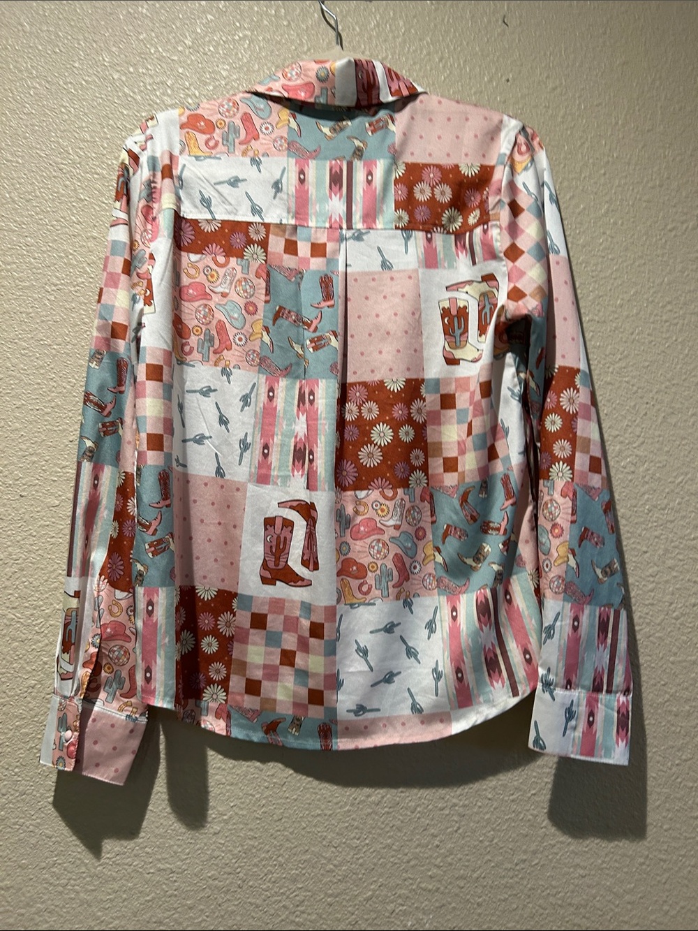 blue.b. Pink & Multi-Pattern Button-Up Blouse - Picture 5 of 5